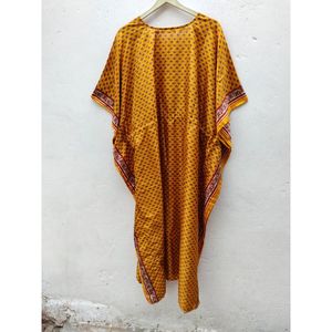 ชุดเดรสแขนยาวสำหรับผู้หญิงชุดเดรสลำลองคาฟตันผ้าไหมพิมพ์ลายไซส์ใหญ่พิเศษวินเทจทอธรรมชาติ10ชิ้นสำหรับฤดูร้อน - Product Image 2