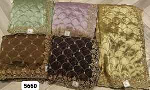 Saree Georgette fresco con bordado delicado y tela fluida elegante para fiestas y eventos de bodas elegantes - Product Image 4