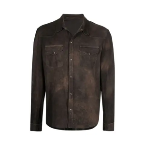 Meilleur design Chemises en cuir pour hommes best-seller en ligne/Tenue décontractée à bas quantité minimale de commande Chemises confortables pour hommes au style unique - Product Image 1