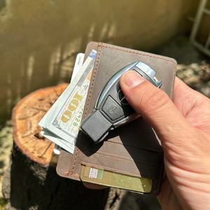 Porte-cartes en cuir Minimaliste Crédit Mince Cadeau Crédit Petite Carte Portefeuille Veg Tan Durable Hommes Mode Cadeau Pour Hommes LCR-0085B - Product Image 1