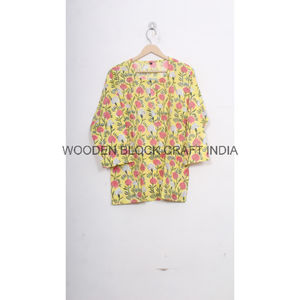 Hand block Cotton Plaid <b>Pj</b> <b>Set</b> for Women Sleepwear Handmade Soft Cotton Long Pajama Dress Floral Printed Nightwear Pajama <b>Set</b> - Product Image 3