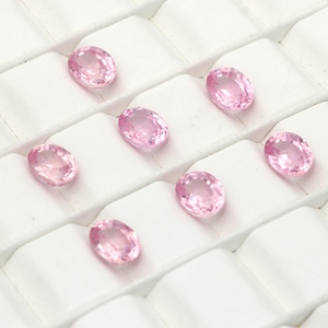 Piedras preciosas sueltas de zafiro Rosa sintético creadas en laboratorio Tamaños de corte ovalado 2mm 20mm Certificado por terceros para fabricantes de joyas - Product Image 2
