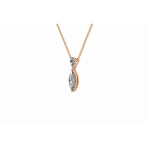Pendentif élégant en diamant de culture Cartimandua, taille marquise et poire, 0,818 ct, or 9 KT, 14 KT, 18 KT, bijoux fins, export OEM - Product Image 6