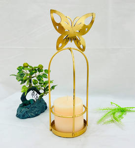 Elegant Gold <b>Butterfly</b> Iron Taper Candle Holders Handcrafted Metal Candlesticks Weddings Dining <b>Parties</b> Timeless <b>Decor</b> Accent - Product Image 4
