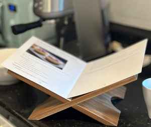 Custom Wooden <b>Book</b> <b>Stand</b> for Reading, Adjustable Desktop Display Rack Holder for Cookbooks Music Scores Magazine - Product Image 2