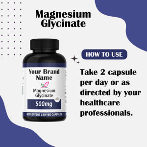 <b>Magnesium</b> Glycinate <b>500mg</b> 150 Capsules OEM ODM Private Label Herbal Supplement Natural Wellness Energy Support - Product Image 4