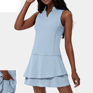 Conjunto de ropa de tenis atlética para mujer, falda de Golf transpirable y vestido deportivo, pantalones cortos, bolsillos laterales, ropa deportiva Pickleball - Product Image 2