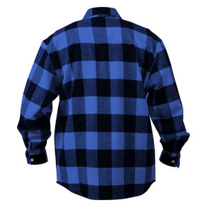 Chemise en flanelle à carreaux de buffle bleu et noir pour un usage quotidien avec fermeture à bouton et chemise de sécurité approuvée CE pour hommes - Product Image 4