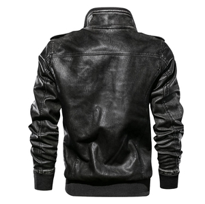 2024 New Men Winter Custom Motorbike Style <b>Genuine</b> <b>Leather</b> <b>Jacket</b> Custom Design Front Zipper Waterproof Eco-Friendly - Product Image 2