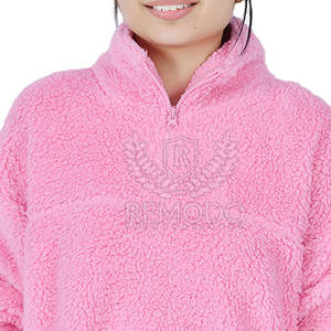 Suéter Informal de Mujer, Tejido en Sherpa, con Cuello Alto y Logotipo Frontal, Manga Larga, para Invierno - Product Image 6