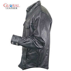 Veste en cuir décontractée pour homme de haute qualité, fermeture éclair, imperméable, col en V, vêtement d'extérieur en toile, vente chaude - Product Image 4