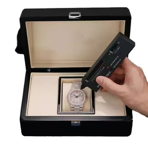 Reloj de Lujo para Hombre con Cuarzo, Diamantes Moissanite, Correa de Acero Inoxidable, Caja de 5 mm, Cristal de Zafiro, Día/Fecha, para Caballeros Profesionales - Product Image 6