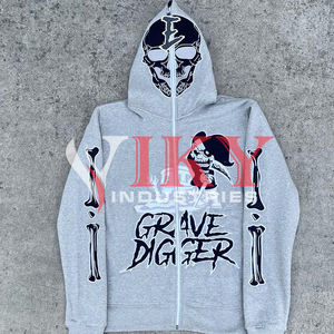 Full Zipper Hoodie <b>for</b> <b>Men</b> Unisex Custom logo Puff Print Embroidery Hooded Sweatshirt Zipper Jacket Wholesale Hoodie Sweatshirt - Product Image 2