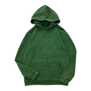 Sudadera con capucha lavada con ácido de gran tamaño para hombre con sudadera básica de bolsillo con acabado personalizado y ajuste informal - Product Image 1