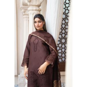 Mirakhi เสื้อสนามหญ้าผ้าชีฟองปักลายแจ็คการ์ด, Dupatta-BIC-5500 3ชิ้นสำหรับฤดูใบไม้ผลิ/ฤดูร้อน - Product Image 4