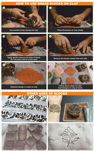 Oriental Small Round Design <b>Wood</b> Stamps (Set of 10) Tattoo Print <b>Blocks</b> for Creative DIY Projects - Product Image 3