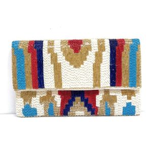 Bolso de mano bordado con cuentas de semillas de diseño intrincado para mujer, motivo Floral artesanal con Cuentas pequeñas cosidas a mano - Product Image 4