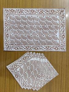 Serviettes de table imprimées en blocs de coton 100% sur mesure par lots de 4 et 6, idéales pour les magasins de fleurs florales brunes - Product Image 3