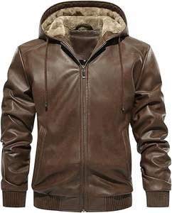 แจ็คเก็ตแฟชั่นผู้ชายทรงสลิม หนังเทียม ผ้าแคนวาส สำหรับฤดูหนาว สไตล์ไฮสตรีท คอตั้ง แห้งเร็ว ให้ลุคเหนือกาลเวลา ขายส่ง - Product Image 6