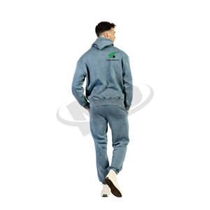 Mens Winter Sports Fleece Jogger Two-Piece Custom Logo Hoodie & Jogging <b>Trousers</b> Tracksuit Casual Wear Wholesale - Product Image 3