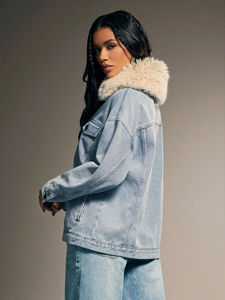 Veste en jean décontractée pour femmes à manches longues Respirante Chaude Élégante Personnalisée avec rembourrage en coton Automne Conception OEM - Product Image 6