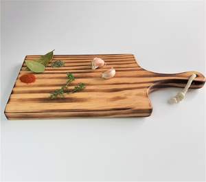 Ensemble de planches à découper en bois naturel de qualité supérieure avec poignée |   Forme rectangulaire durable et facile à nettoyer |   Coupe-plateaux écologiques - Product Image 5