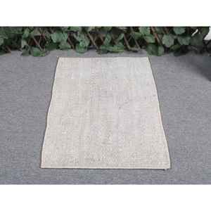 Tapis turc vintage 1,4 x 2,1 pieds, petit tapis, tapis gris uni - Product Image 4