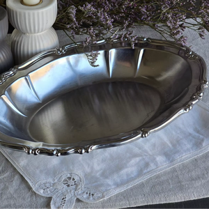 Antique <b>Silver</b> Serveware <b>Silver</b> Decorative Platter Luxury Tableware Classic <b>Silver</b> <b>Bowl</b> Vintage <b>Silver</b> Decor - Product Image 5