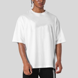 Logo personnalisé hommes 260G coton lourd sport surdimensionné à manches courtes été T-Shirt à la mode style décontracté couleur unie pour les couples - Product Image 4