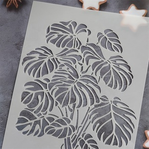 Grand <span class=keywords><strong>pochoir</strong></span> de plantes réutilisable, pochoirs Monstera pour la <span class=keywords><strong>peinture</strong></span> <span class=keywords><strong>sur</strong></span> bois, toile, papier, <span class=keywords><strong>tissu</strong></span>, mur, meubles, modèle DIY - Product Image 3