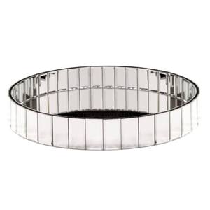 Top qualité métal fait argent brillant poli forme ronde aliments et autres articles miroir plateau de service accessoires pour la maison et l'hôtel - Product Image 2