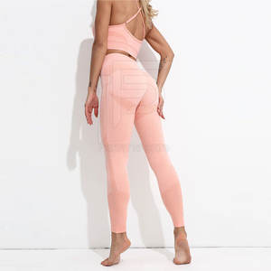 Conjunto de Yoga de dos piezas para mujer Ropa deportiva transpirable de color sólido de etiqueta privada en todos los tamaños en oferta - Product Image 3