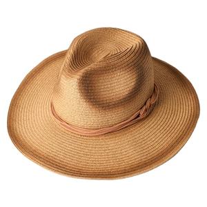 Sombrero Fedora de Paja - Estilo Panamá Simple 2025, Sombrero Fedora Trilby de Paja para el Sol con Cinturón de Cuero - Product Image 1