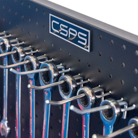 Panneau perforé mural CSPS 74 cm en acier inoxydable noir mat, personnalisable OEM&ODM, 1 ensemble, certifié ISO 9001, pour mécaniciens
