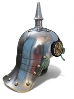 Casque Pickelhaube Prussien Allemand Fait Main en Cuir, Objets Historiques de Collection, Casque d'Officier Impérial à Pointes, Motifs Animaux et Floraux