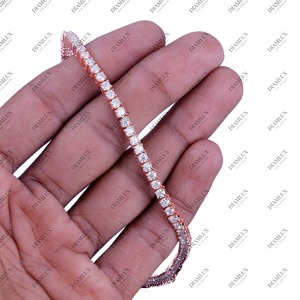 สร้อยคอเทนนิสเพชรทรงกลมสีโรสโกลด์สุดอินเทรนด์ ราคาสุดคุ้ม - Product Image 3