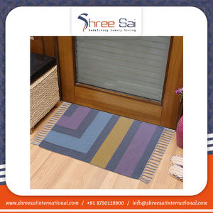 Modern Design 100% Cotton <b>Large</b> Size Kitchen <b>Rug</b> Handmade Embroidered Striped Custom Logo Washable Multi-Purpose Use - Product Image 5