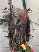 Tas Tote Kulit Sapi Ukiran Tangan dengan Ritsleting, Tali Nilon Tunggal yang Tahan Lama, Tas Bergaya untuk Wanita, Multifungsi
