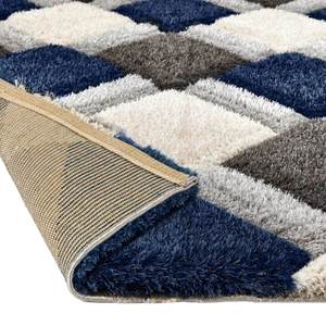 Netline Home 3D Navy Geometric Shaggy <b>Rug</b>-Plush Polyester Living Room <b>Bedroom</b> Decor - Product Image 3