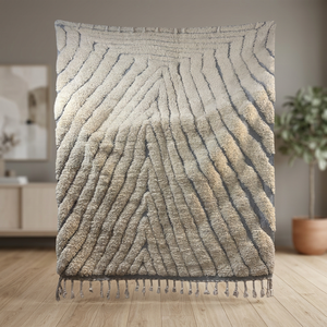 Handmade Organic Wool Area Rug Geometric Pattern <b>Plush</b> Thick Bohemian Style Rectangle Living Room Rug With Tassels - Product Image 2