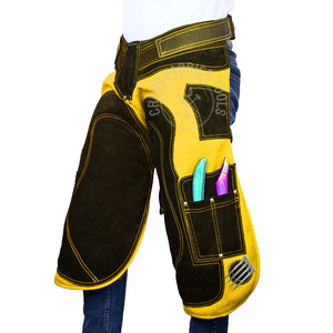 Delantal de cuero de herrador mejor calificado Chaps con bolsillo lateral Material de malla de aire ligero Ajuste ergonómico con imán de clavo lateral - Product Image 5
