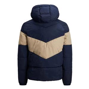 Custom Embroidery Logo Men's Hooded Custom Warm <b>Thick</b> Outdoor Winter Coat <b>Quilted</b> Padded Bubble Jacket - Product Image 3