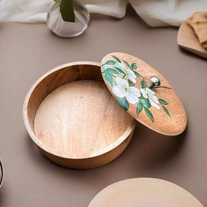 Boîte à chapati ronde en bois de haute qualité pour la maison, l'hôtel, le restaurant, prix bas, vente chaude, conteneur à chapati en provenance d'Inde - Product Image 2