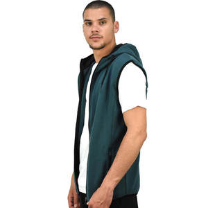 Sudadera con Capucha de Manga Corta y Cierre de Cremallera para Hombre, 100% Algodón Premium de 450 g/m², Diseñada para Ropa Deportiva y Estampado POD - Product Image 3