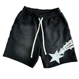 Short de gym personnalisé en éponge française pour hommes Short lourd 100% coton imprimé Streetwear Vintage délavé au soleil et à l'acide pour hommes - Product Image 3