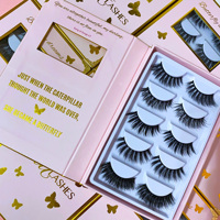 Cajas Personalizadas para Pestañas Postizas, Pestañas Postizas en Tiras, Aspecto Natural, Conjuntos de Pestañas de Visón Sintético 3D Multicapa