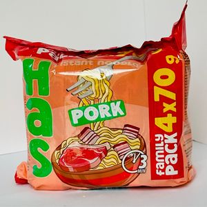 Fideos Instantáneos Fritos HAS, Harina de Trigo, Sabor a Cerdo, Paquete Familiar de 4x70g, Listos para Comer, 18% de Grasa, 3 Minutos de Cocción, Certificación HACCP/IFS/ISO - Product Image 5