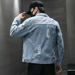 100% coton hiver Denim veste hommes décontracté couleur unie poche avant Style mince haute qualité OEM Service - Product Image 5