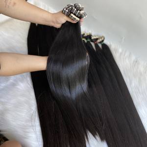 Extensions de cheveux à bandes adhésives en cheveux humains vierges vietnamiens de qualité supérieure, couleur 1B, longues et lisses, noires naturelles, vente en gros, meilleur fournisseur - Product Image 2