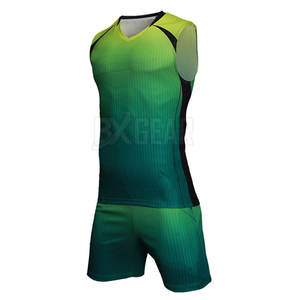 Uniforme de voleibol de baja MOQ hecho de tela de poliéster de alto rendimiento con números y nombres de colores personalizables - Product Image 2